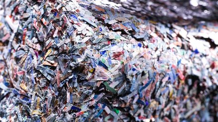 Banknotes shredded into smallest strips