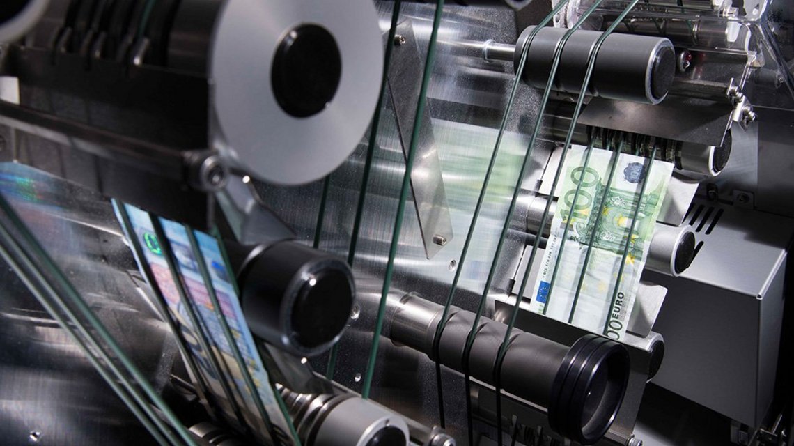 View inside the BPS® M3 banknote processing system