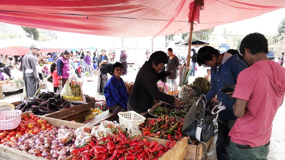 A vegetable stall at an Asian market