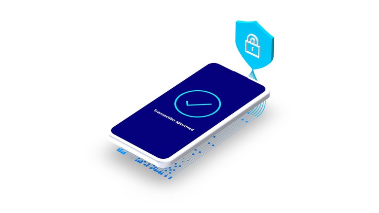 Transaction approved message is showing on a smartphone screen