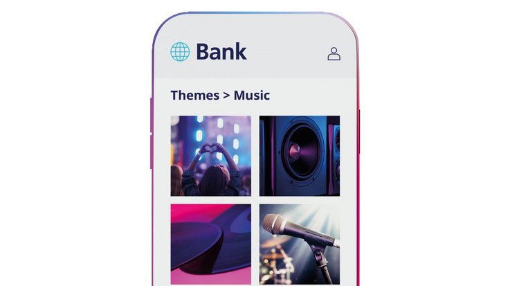 Bank app music theme interface.