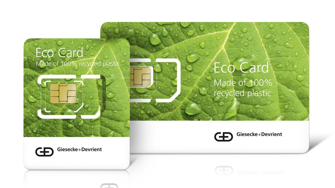 Eco SIM card made of 100% recycled plastic