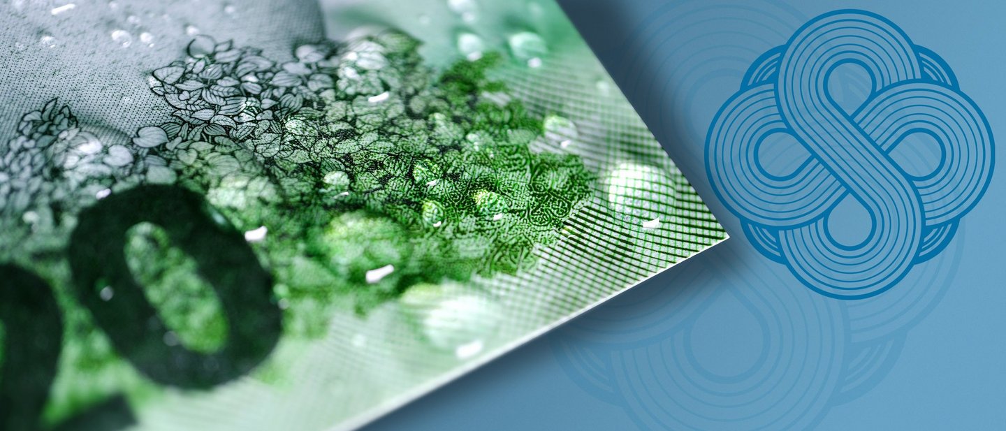 Close-up of a 20-euro banknote