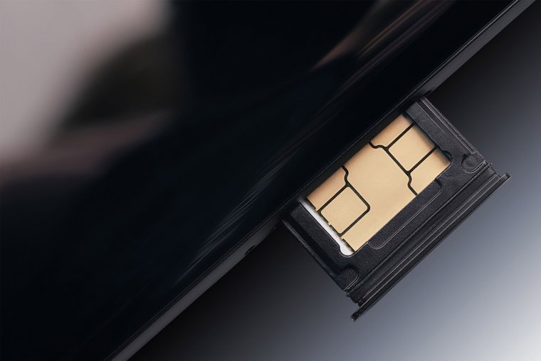 Chip of a smart card close up