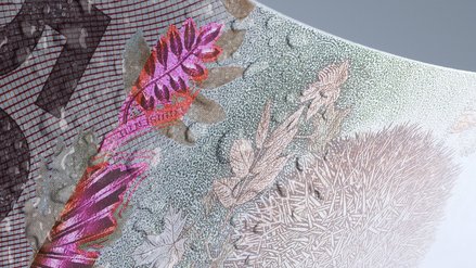 Close-up of a precisely printed banknote