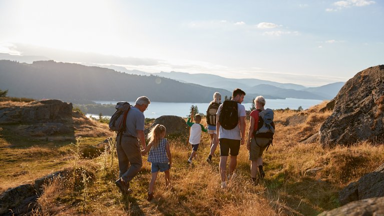 family on an autumn hike