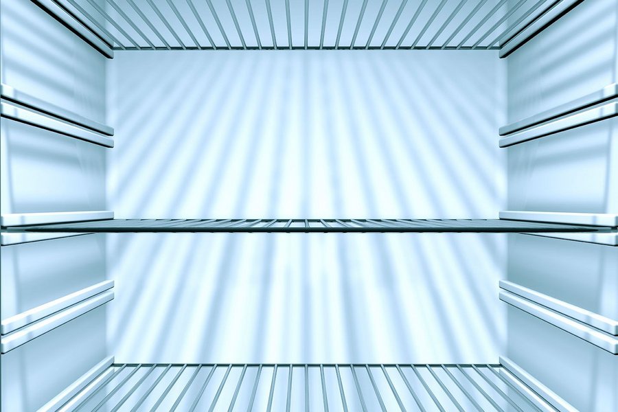 View of the inside of an empty cabinet