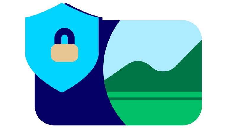 Credit card with trust symbol lock