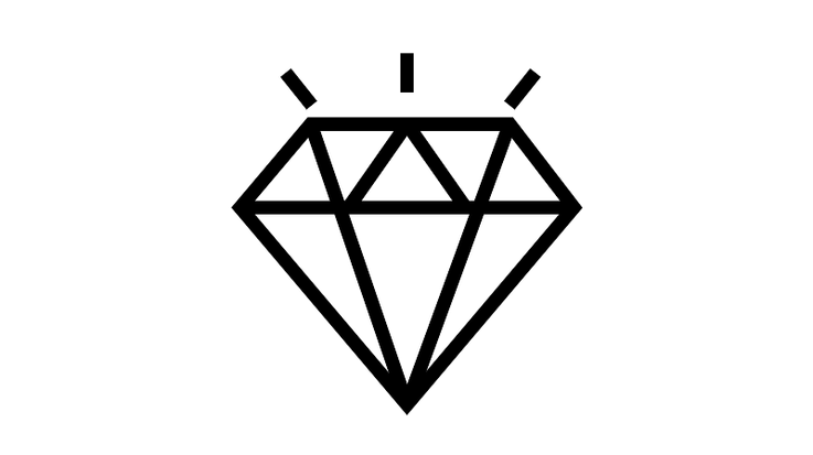 Icon representing a diamond