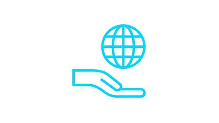 icon of hand holding globe