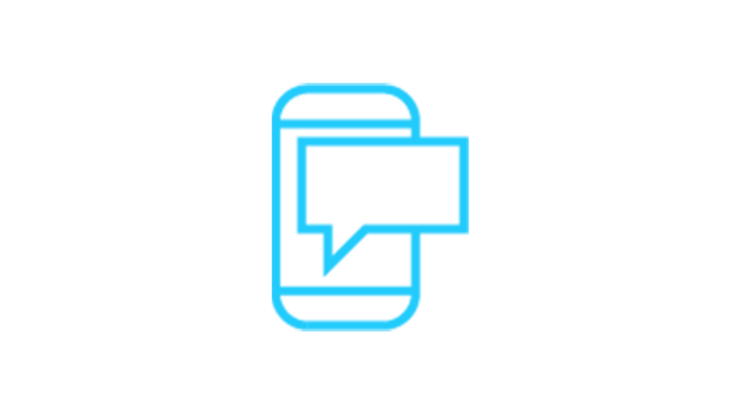 icon of mobile phone with speech bubble