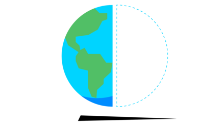 Terrestial globe shown as an infographic