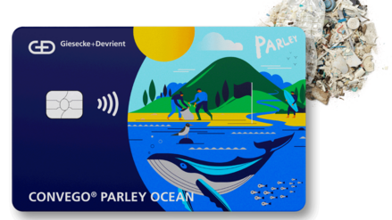 Bank Card with Parley Design showing a whale next to plastic waste