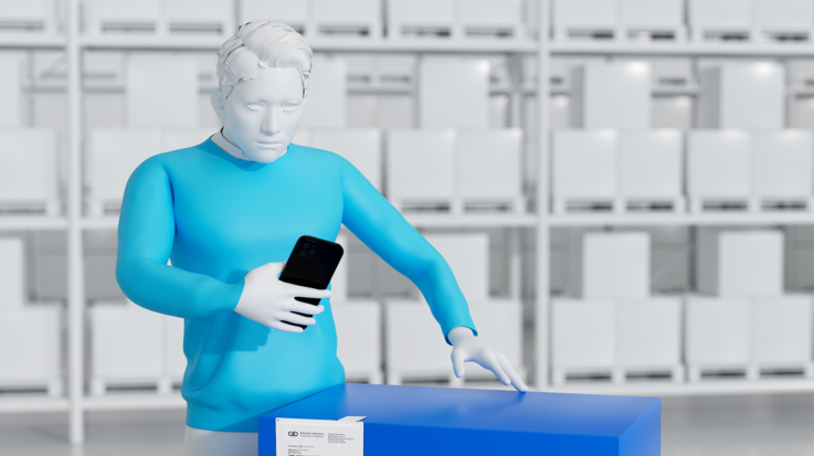 Person scans a Smart Label on a shipment with their smartphone