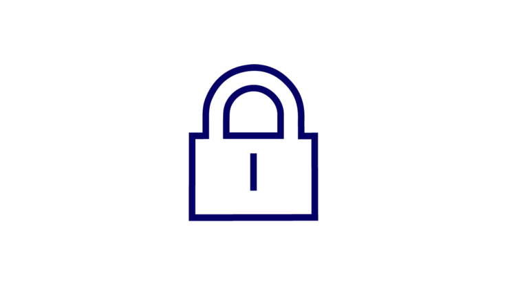 Blue lock icon for security